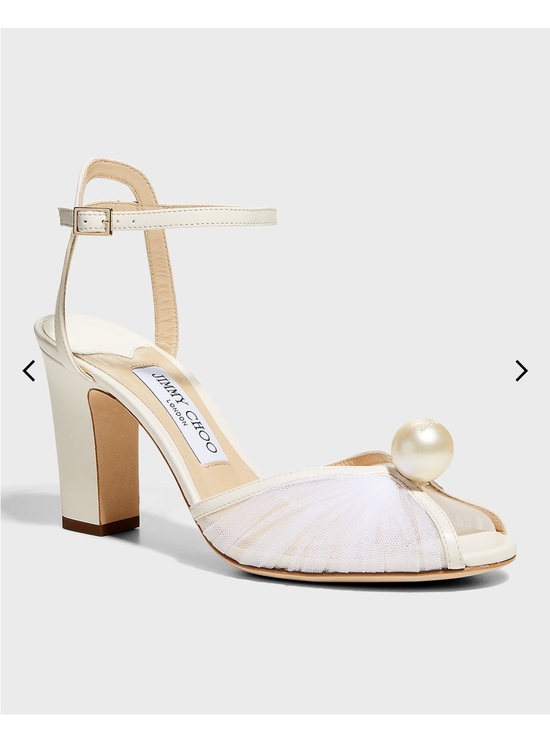 Jimmy Choo Shoes - Jimmy Choo Sacaria Tulle Pearly Ankle-Strap Sandals